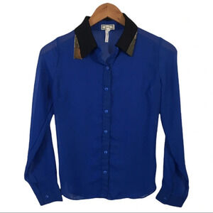 WS807 Kirra Surfer Brand Metal Collar Sheer Top S